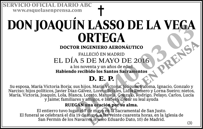 Joaquín Lasso de la Vega Ortega